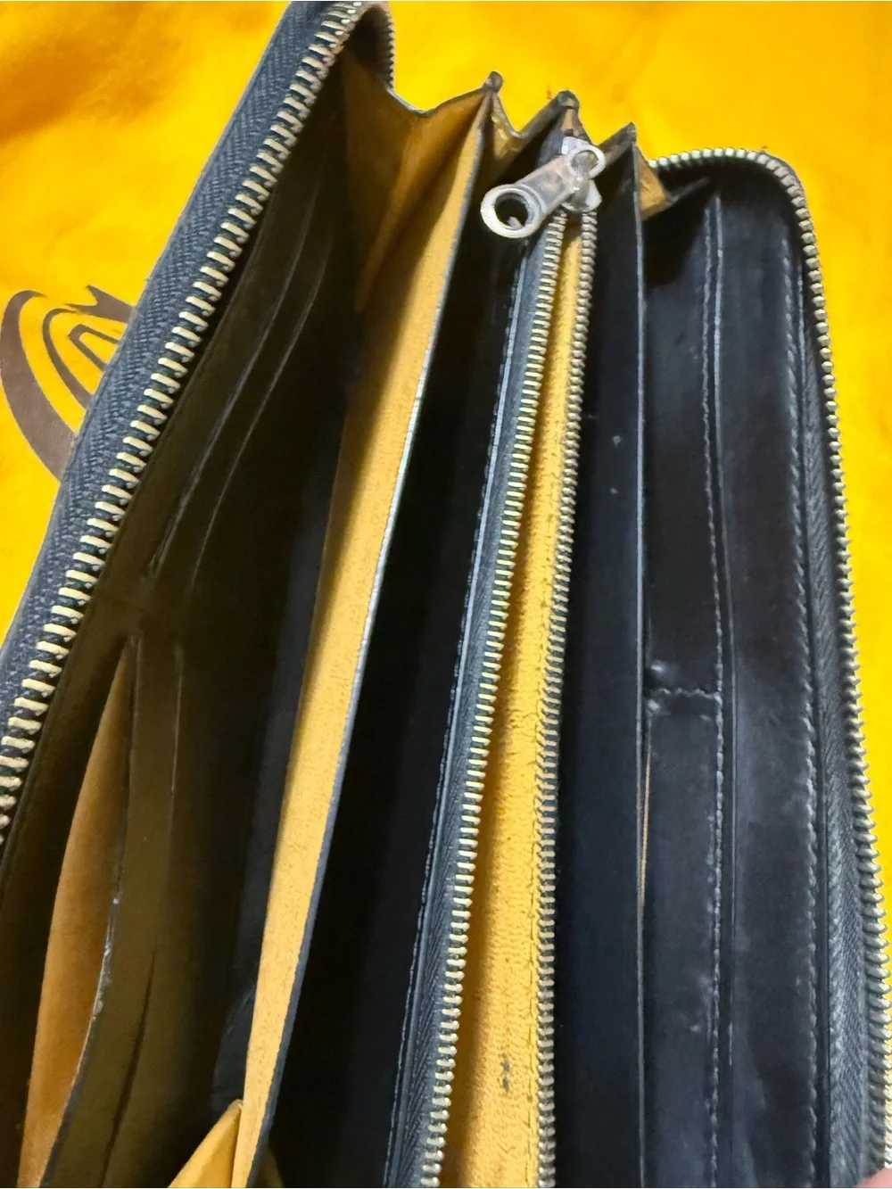 Black Goyard Project Zip Wallet. Includes dust bag